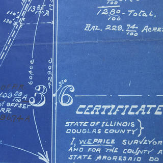 Blueprint detail exhibiting light fading