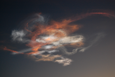 Space Shuttle STS-131 launch, April 5 2010, noctilucent cloud.