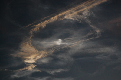 Space Shuttle STS-131 launch, April 5 2010, noctilucent cloud.