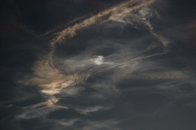 Space Shuttle STS-131 launch, April 5 2010, noctilucent cloud.