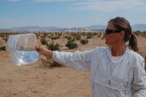 Cathy holding Fresnel tube ride.