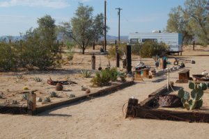 Front yard art garden.