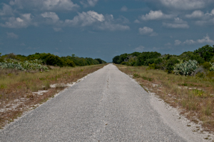 Driving away from the beach on Camera Road A, Cape Canaveral Air Force Station.